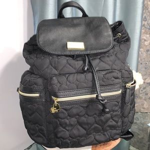 Betsey Johnson Heart Shaped Quilted Backpack